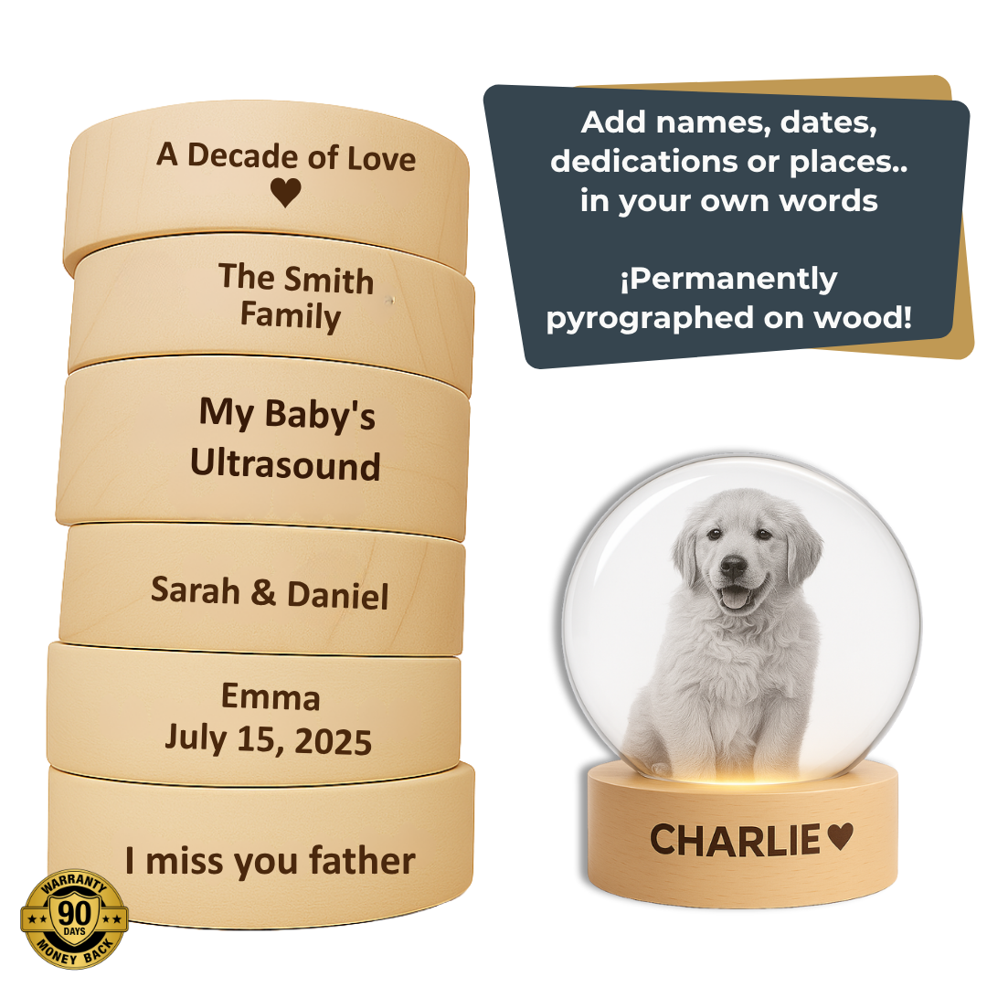 Personalized Photo Crystal Sphere with LED Base